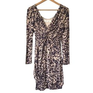 Lipsy Jersey Long Sleeve Knot Front Shirt Dress size 12